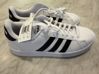 Adidas Grand Court Cloudfoam Lifestyle Court Shoes White/Black Men's Size 7 US