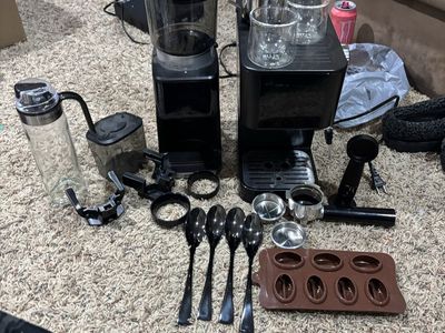 Compact Espresso Machine and Coffee Grinder Bundle with Accessories