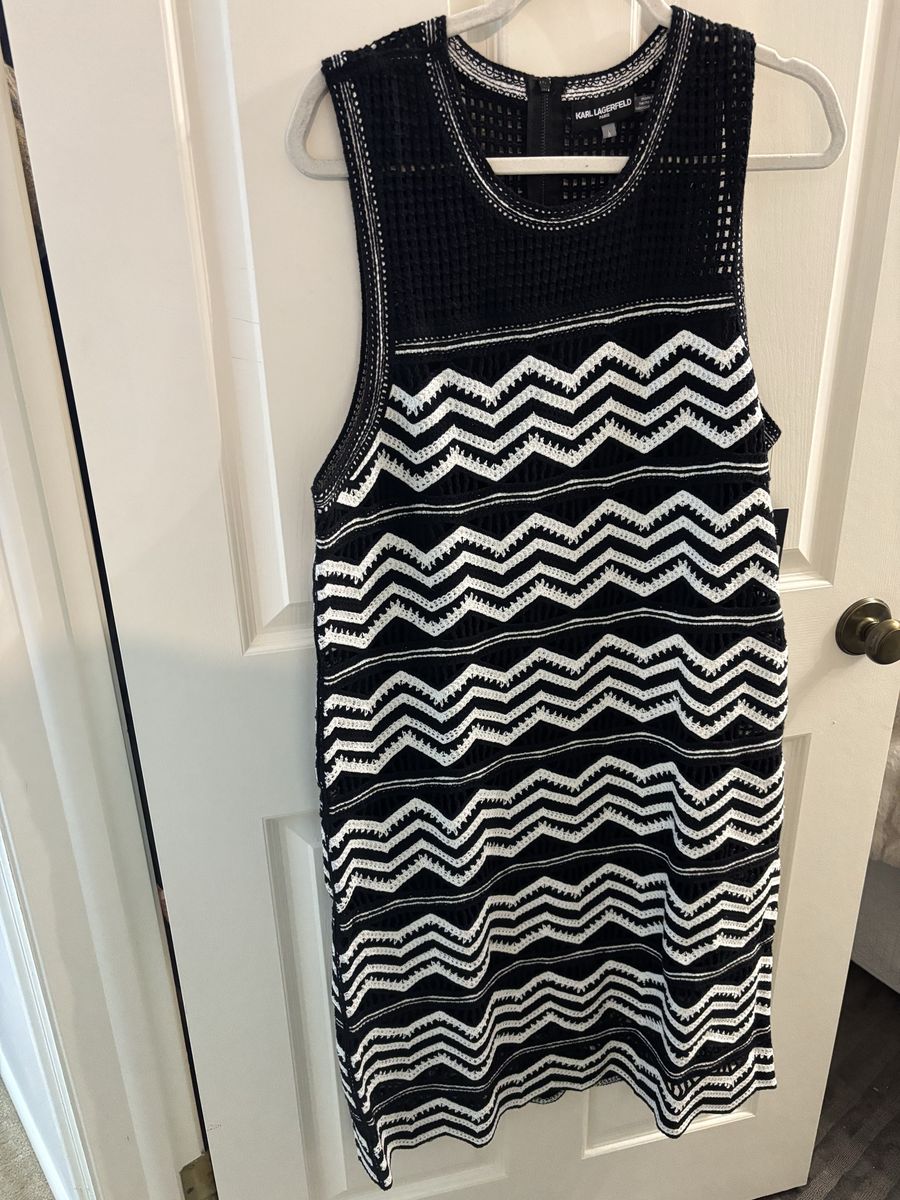 Karl Lagerfeld Paris Crochet Chevron Dress – NEW With Tags