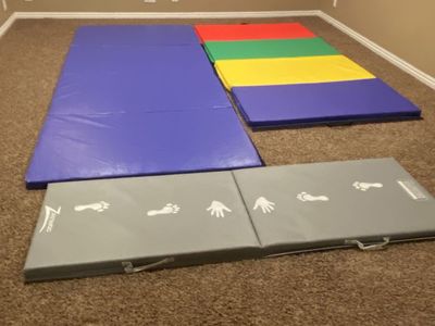 Gymnastics Folding Tumbling Mat Set - ZAthletic and Multi-Color Exercise Mats