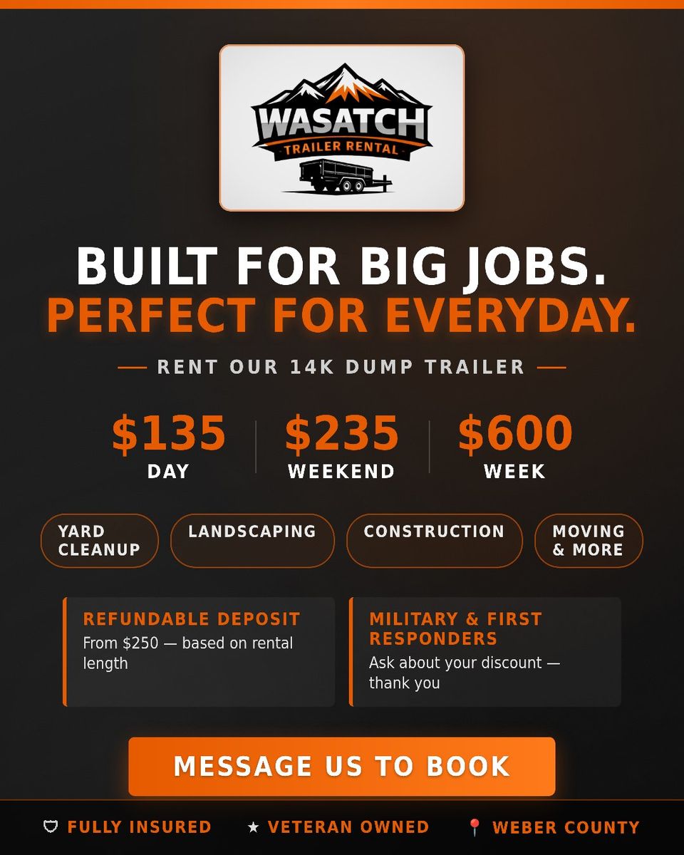 14K Dump Trailer Rental — Plain City / Weber County