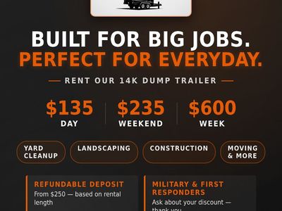 14K Dump Trailer Rental — Plain City / Weber County