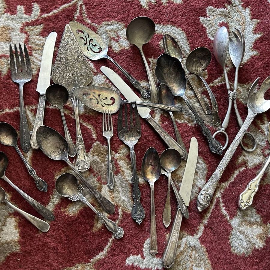 Lot of Silver Plated Kitchen Utensils, See Pictures