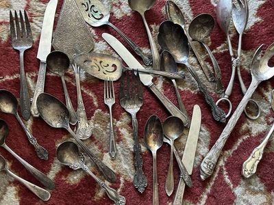 Lot of Silver Plated Kitchen Utensils, See Pictures