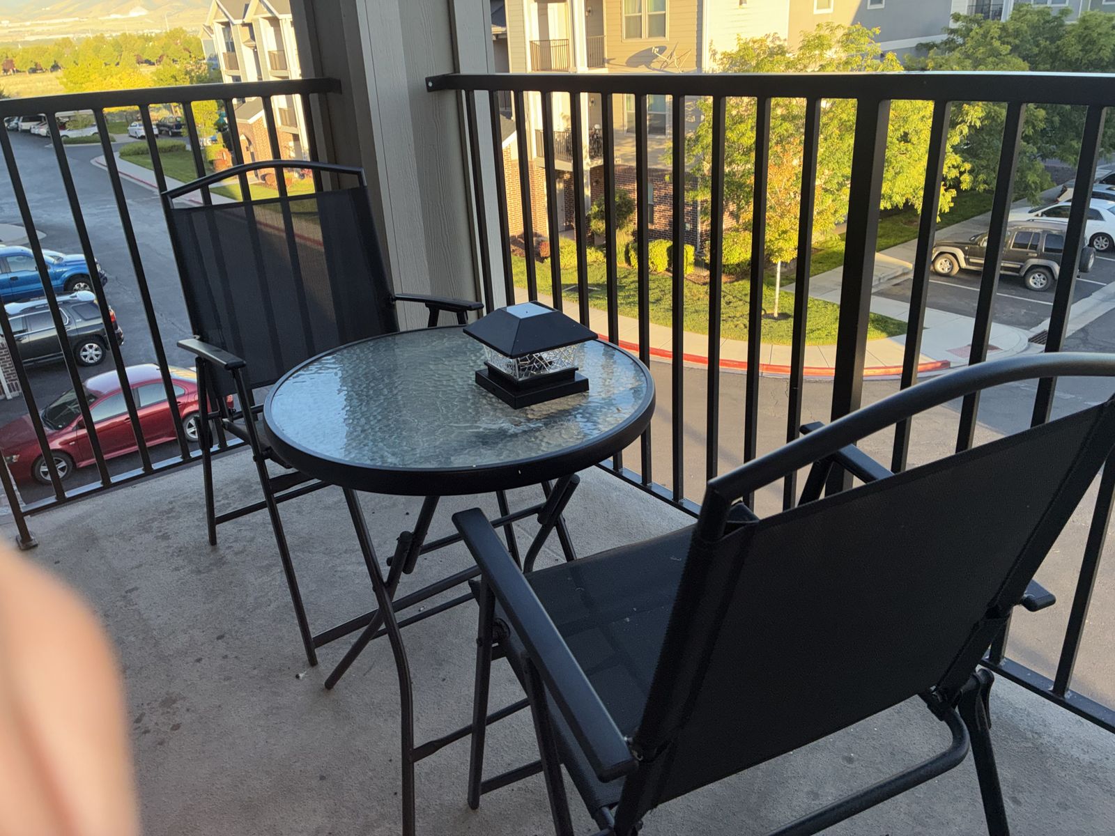 Black patio table
