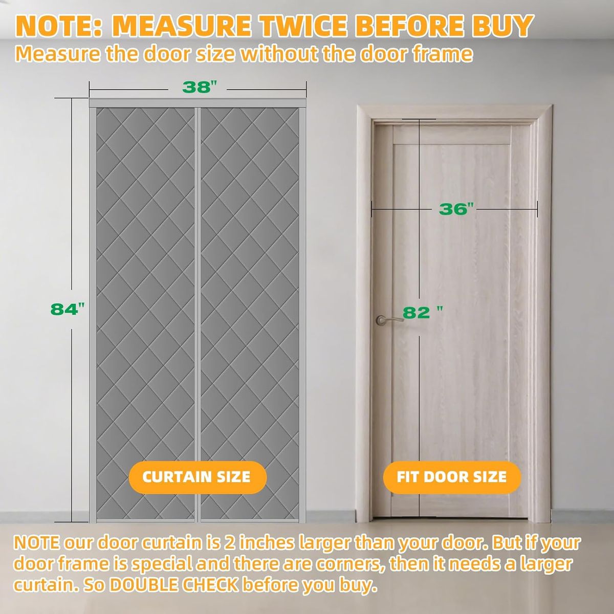NEW THERMAL MAGNETIC SCREEN DOOR COVER - 38" X 84"
