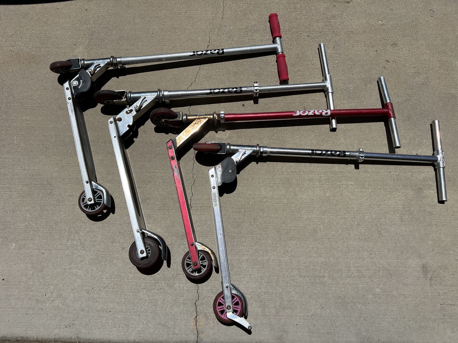 4 Razor Scooters