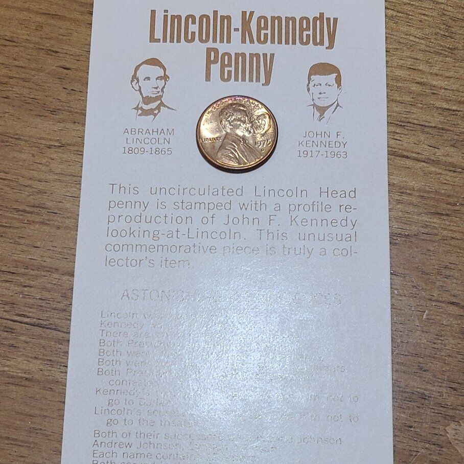 1975 D Lincoln Kennedy penny