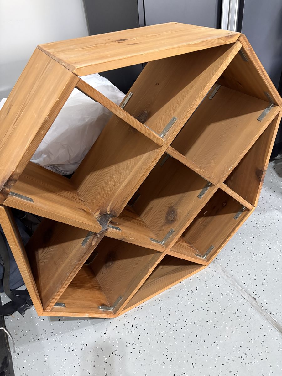 Sturdy All Wood Octagon Shelf