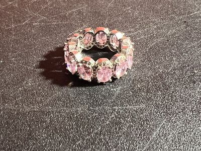Unbranded Pink Gemstone Eternity Band Ring Size 7