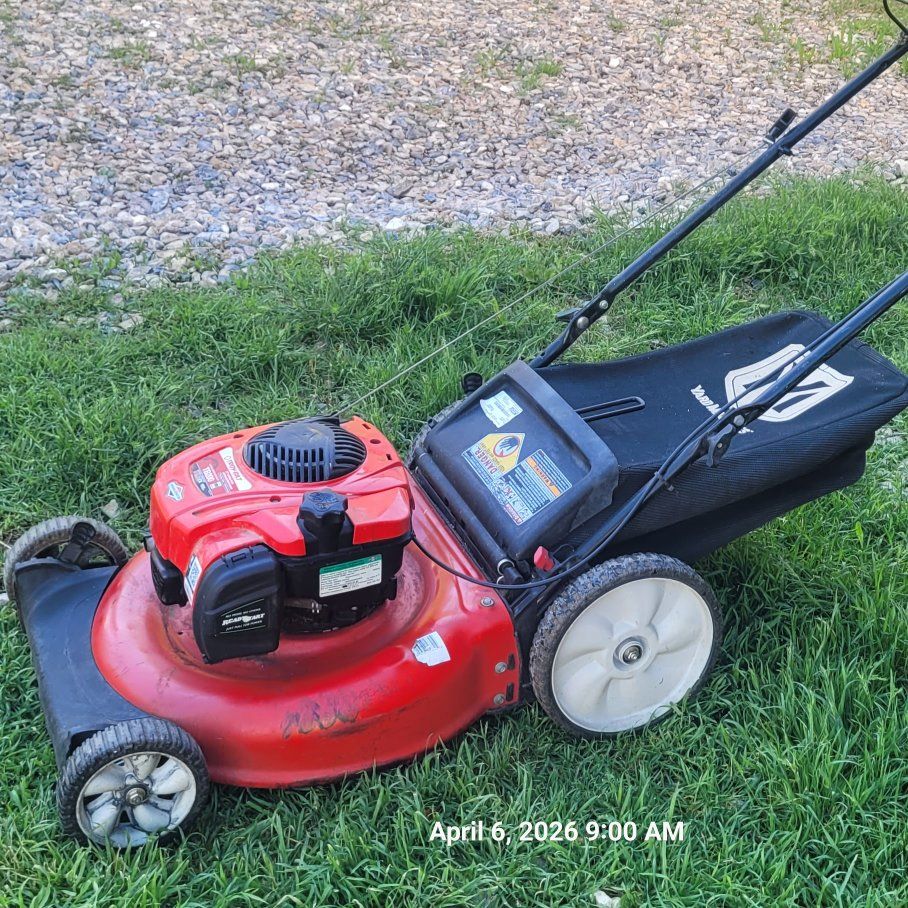 pushing lawn mower good working conditions
