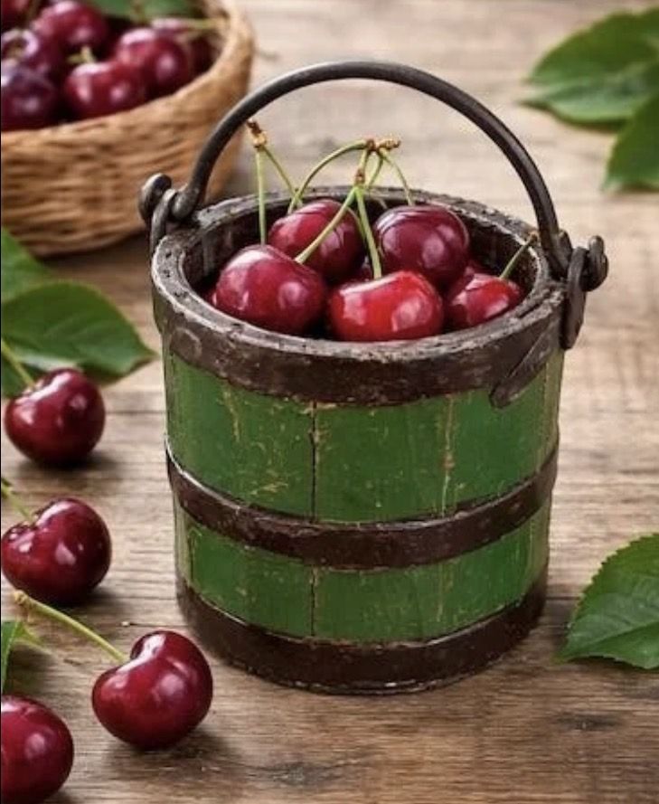 Antique European Cherry-Picking Bucket 5”