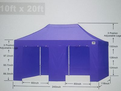 ABCCANOPY Original Full Set Of Top Cover, Backwall, Front Doorwall, 2-Sidewalls for 10x20 Pop Up Canopy-Commercial Series-New