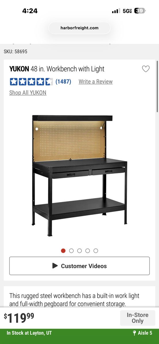 Yukon 48in Workbench With Light