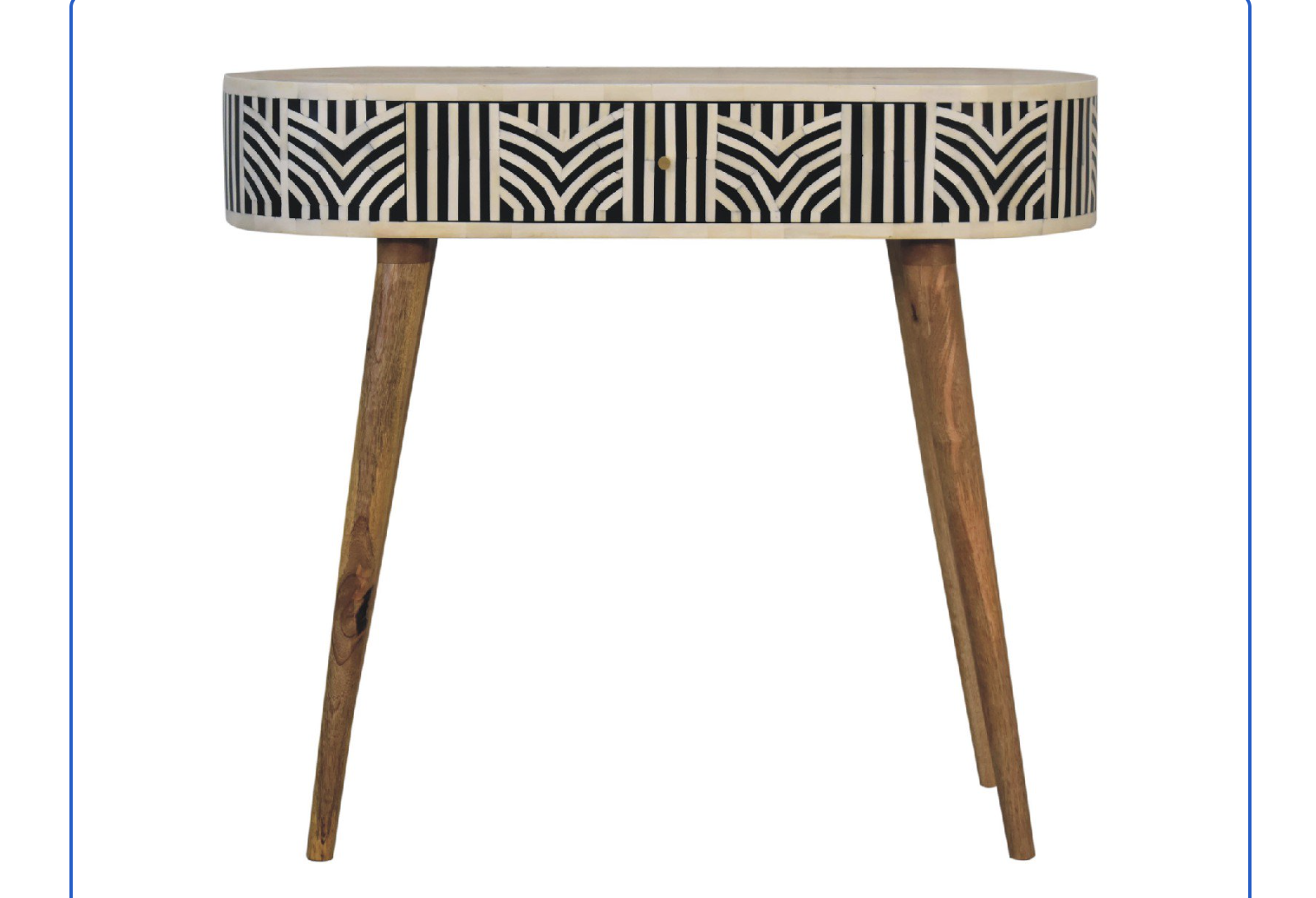 New in Box Solid Wood Honey Caramel Edessa Bone Inlay Console Table