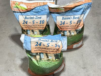 Basins Best 24-5-10 Lawn Fertilizer 50 Pound Bags from J & J Nursery