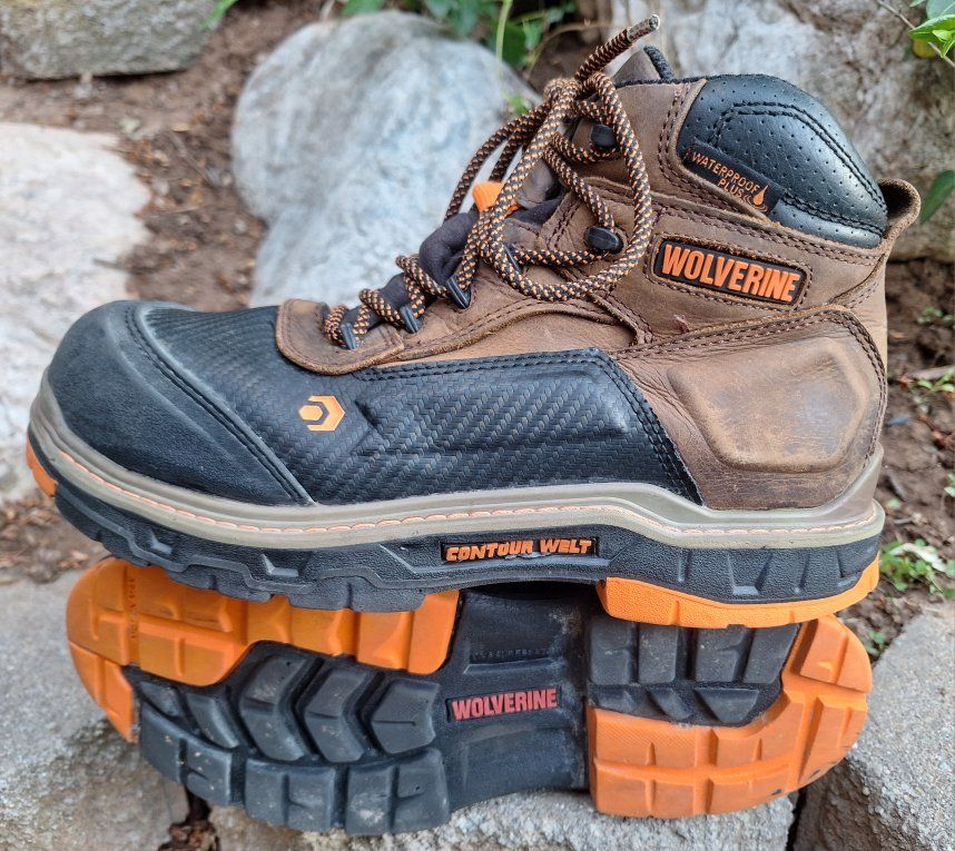 Mens 9.5 Wolverine Overpass 6" Safety Toe Carbon MAX Waterproof Work Boots