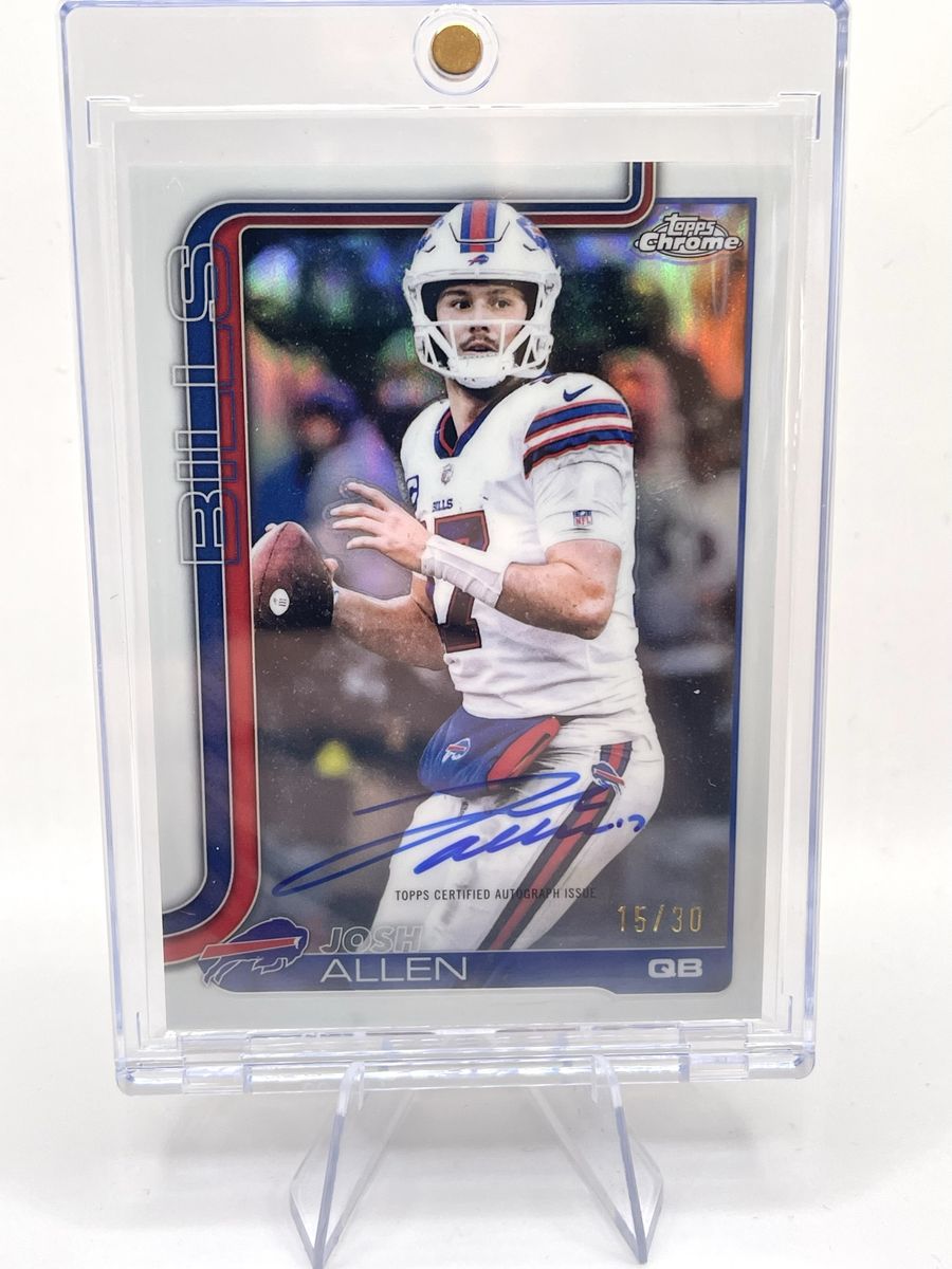 Josh Allen On Card Auto /30 White Color Match 2025 Topps Chrome