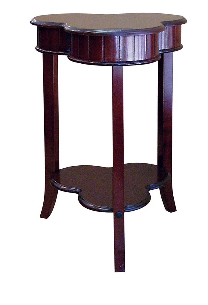 Shamrock end table, brand new, cherry