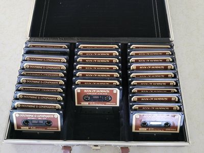 Vintage Book of Mormon & Doctrine & Covenants Audio Cassette Tapes with Briefcase Set