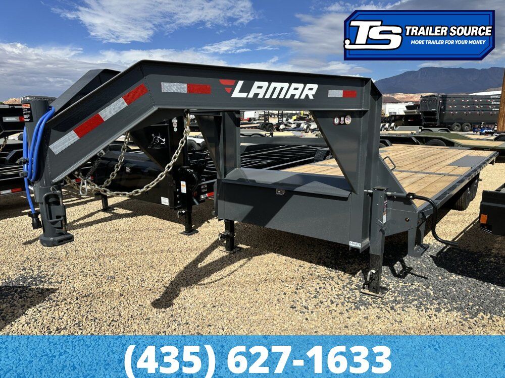 8.5x24 Lamar F8 Gooseneck Deckover Equipment Trailer - 14K GVWR -