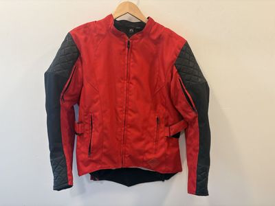 Speed and Strength Women's Red/Black Motorcycle Jacket Size Large - Padded, Ventilated