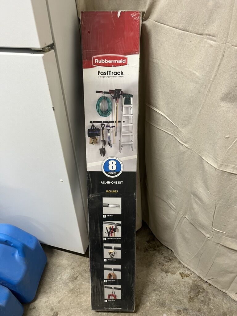Rubbermaid Fastrack Garage organization kit. New in Box.