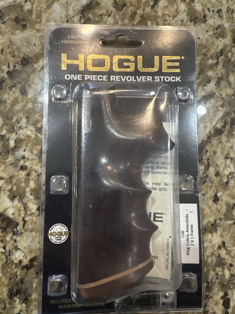 Hogue One Piece Exotic Hardwood Revolver Stock Grip for Colt King Cobra & Anaconda (V) Frame