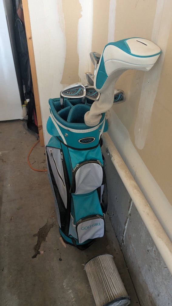 Golf Girl Golf Clubs Set with Teal and White Bag