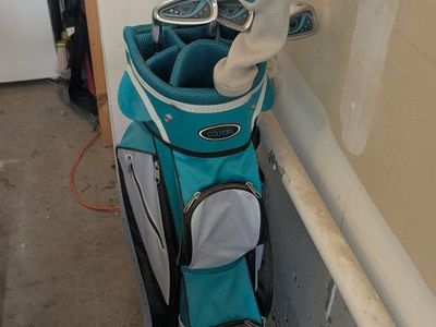 Golf Girl Golf Clubs Set with Teal and White Bag