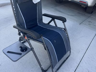 Pair of Zero Gravity Reclining Lounge Chairs with Side Tables – Excellent Condition