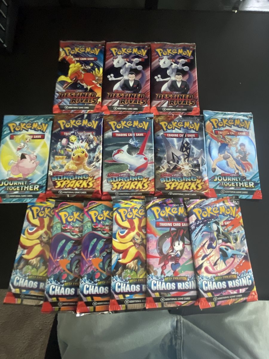 Pokémon Trading Card Game Booster Packs - Destined Rivals, Surging Sparks, Journey Together, Chaos Rising