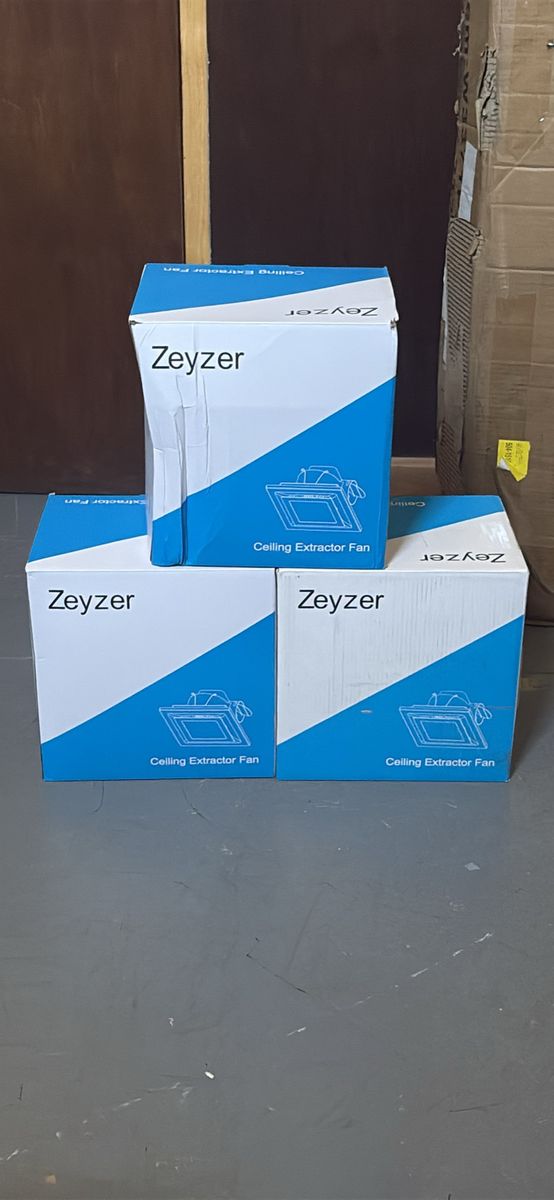 Zeyzer Ceiling Extractor Fan with LED Panel Light - New in Box - Qty 3