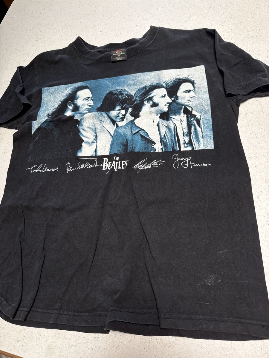 The Beatles CH Gold Series Black Graphic Band T-Shirt - Size M Classic Rock Tee