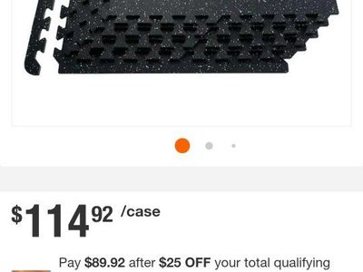 SKYSHALO 24"x24"x0.56" Interlocking Gym Floor Mats, Black/White Speckled, New 4 packages
Total of 36 units