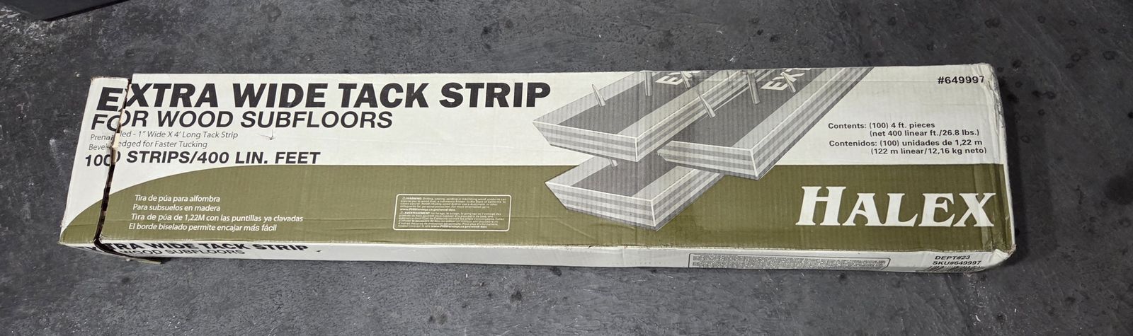 Halex 36" Extra Wide Carpet Tack Strips - 400 Linear Feet (Full Box)
