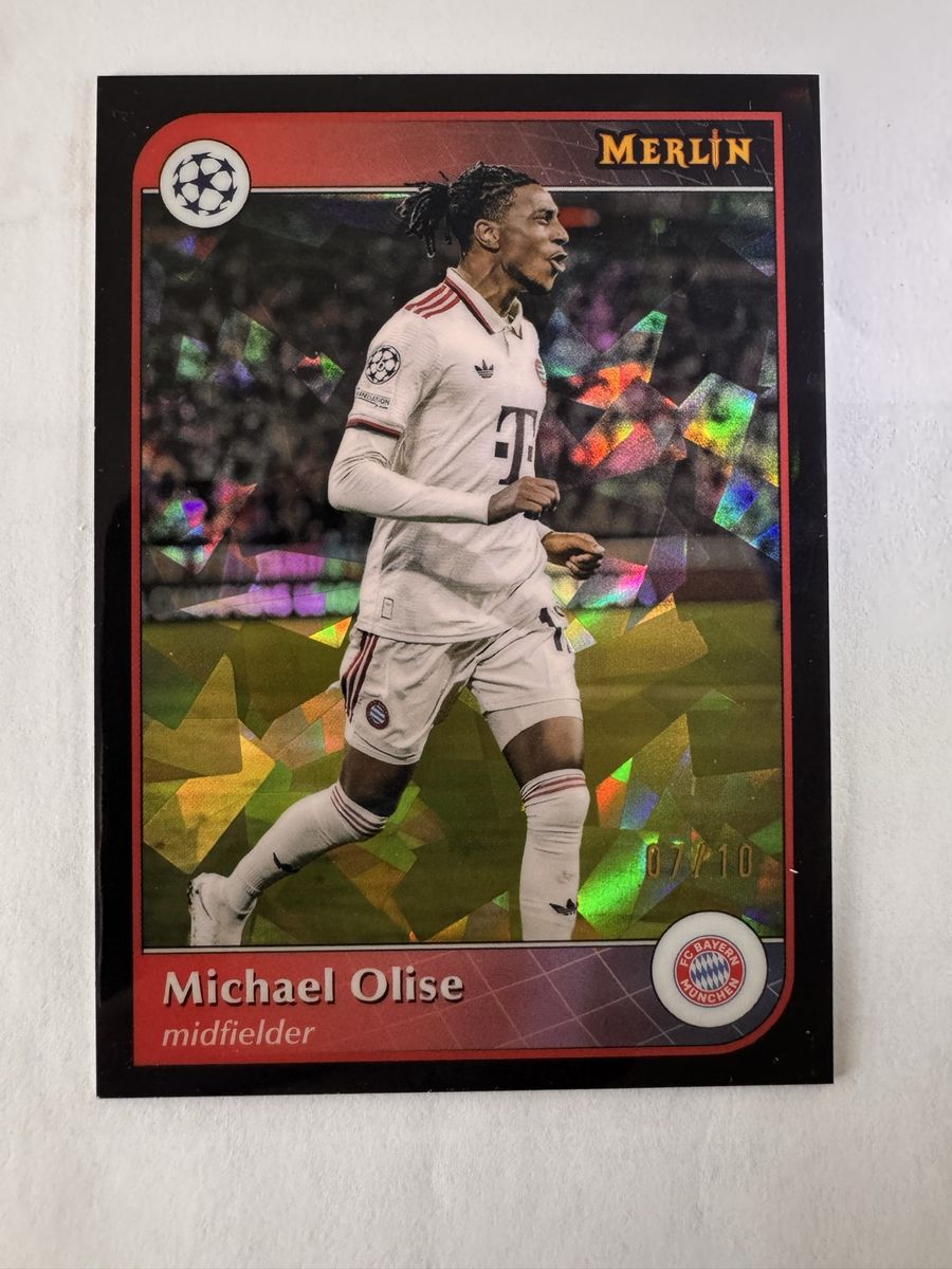 2025 Michael Olise Topps Merlin Black Cracked Ice /10 Bayren Munich