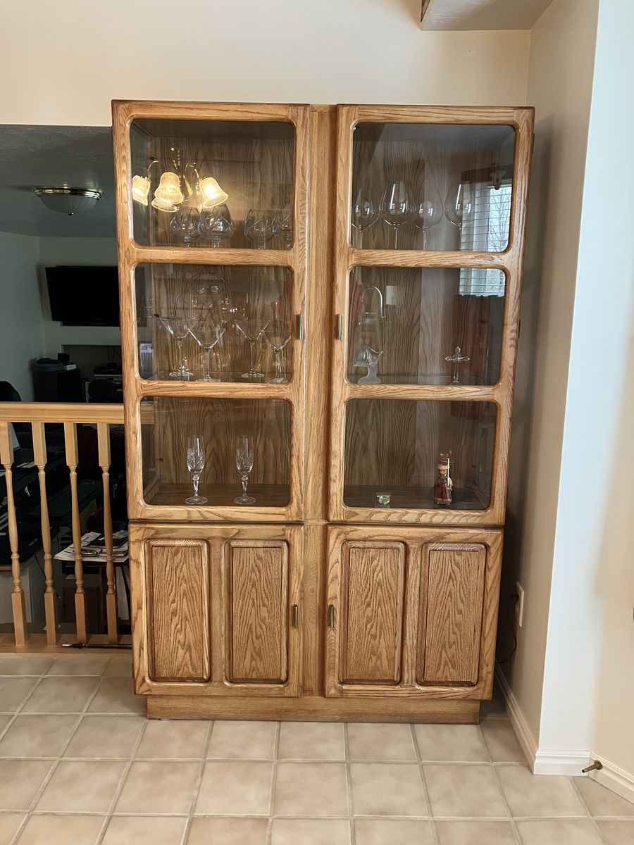 Vintage Oak Display Cabinet