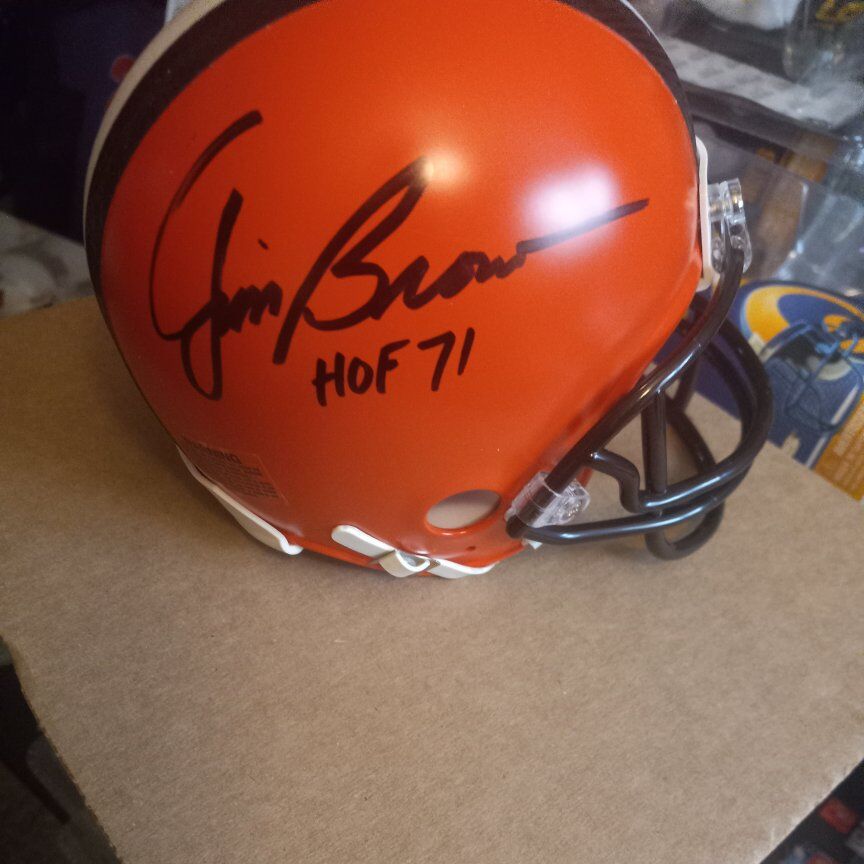 Jim brown autograph mini helmet