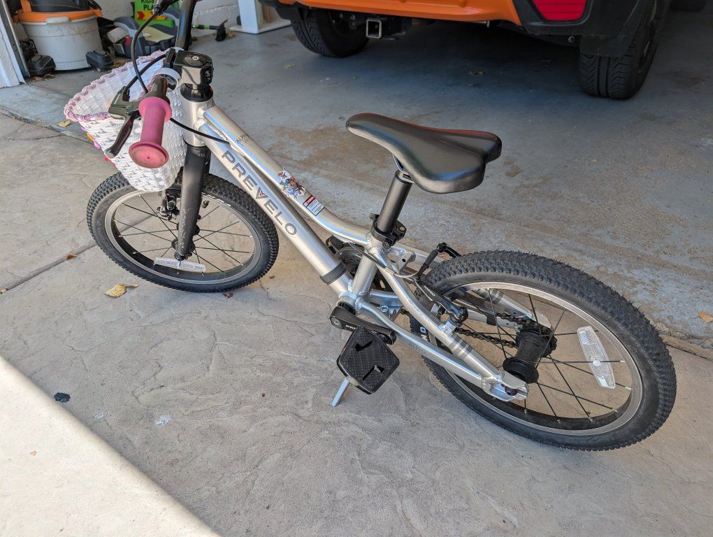 Prevelo Alpha Two Kids' Bike - Silver with Basket & Kickstand