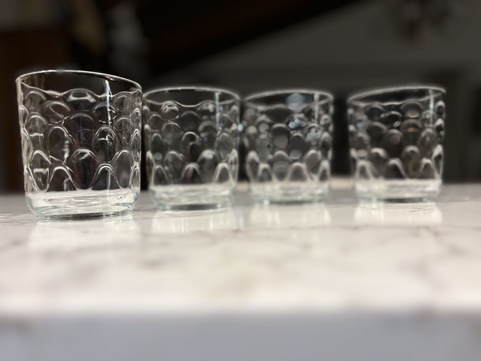 Vintage Libby Fishscale pattern tumblers drinking glasses Bubble Polka Dot Fashion Whiskey barware