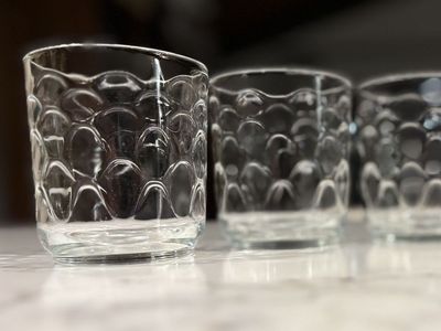 Vintage Libby Fishscale pattern tumblers drinking glasses Bubble Polka Dot Fashion Whiskey barware