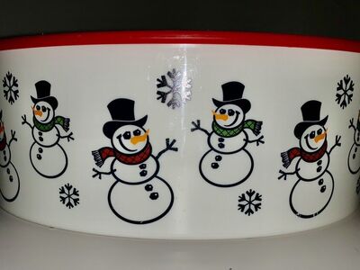 Tupperware Snowmen Treat Canister Christmaso