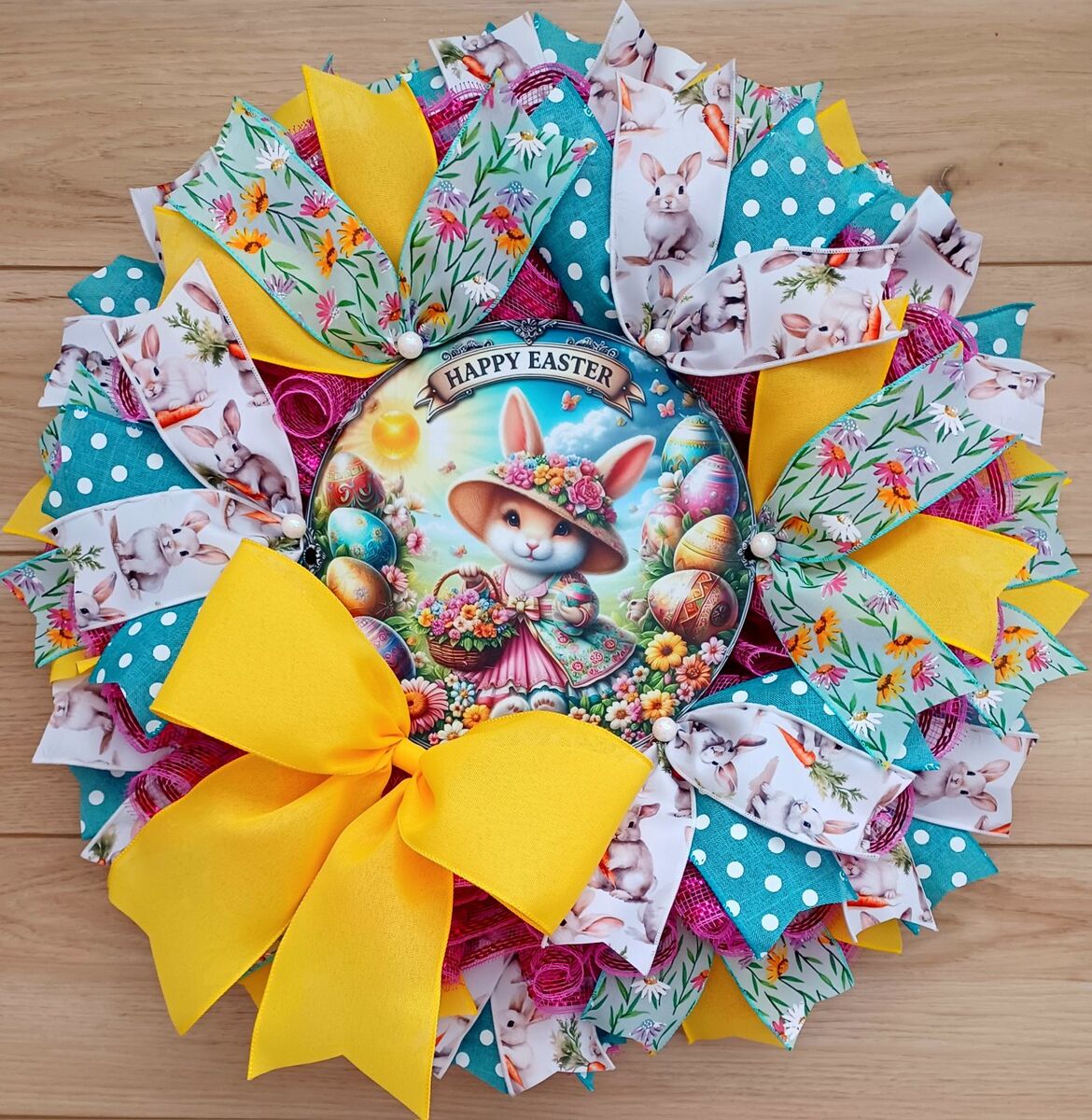 Happy Easter Bunny Wreath