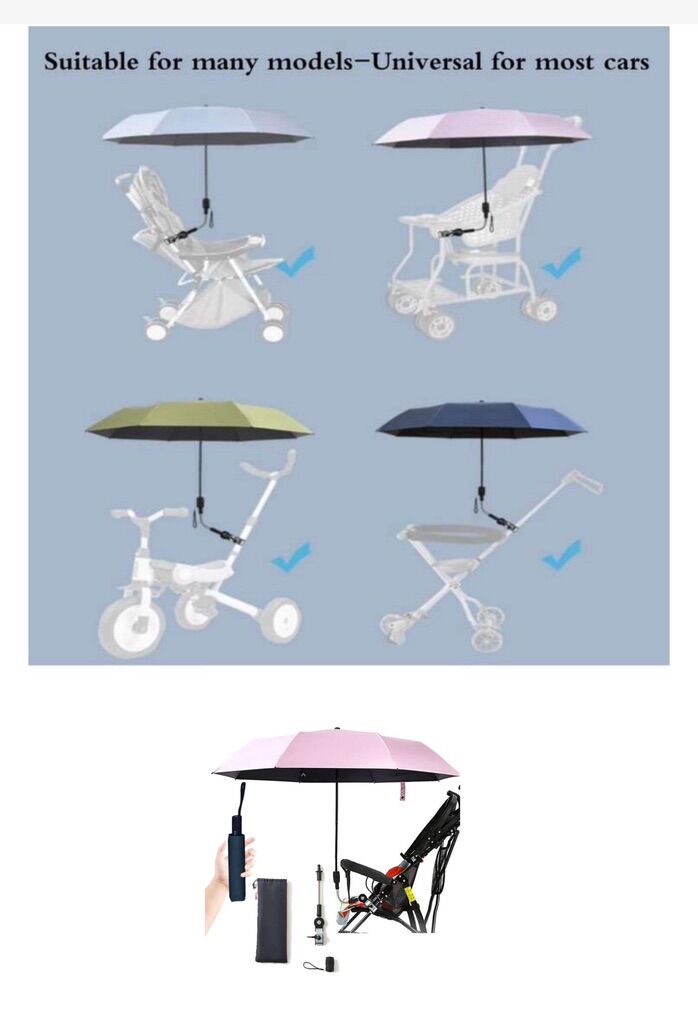 Universal Baby Parasol- Stroller Sun Shade- Pink