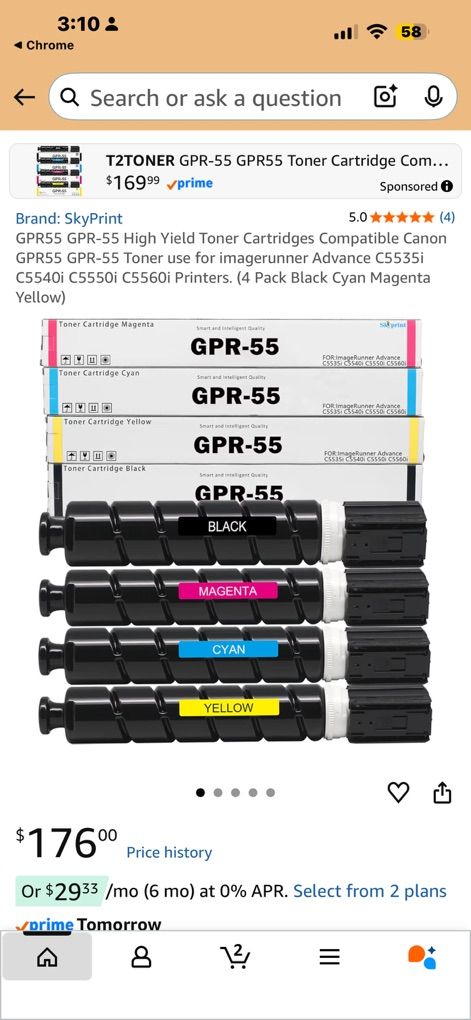 Toner Cartridge 4pack Set