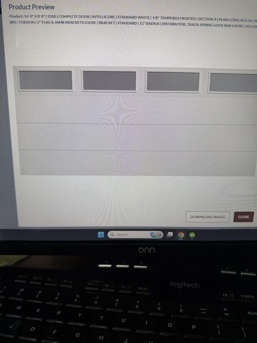 Garage door 16x8 