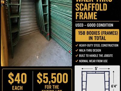 5' x 6'4" S-Style Masonry Walk-Thru Scaffold Frames - Heavy Duty Steel