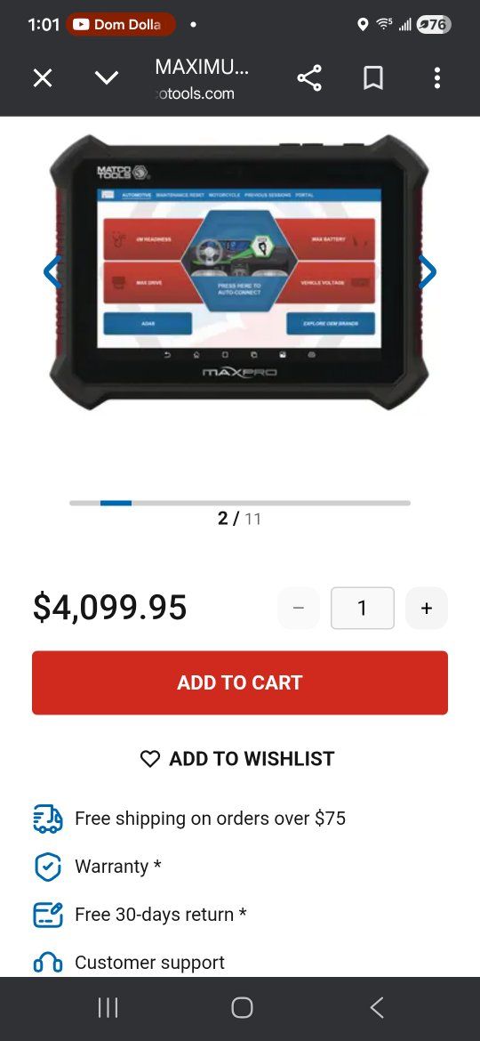Matco Maxpro Scan Tool