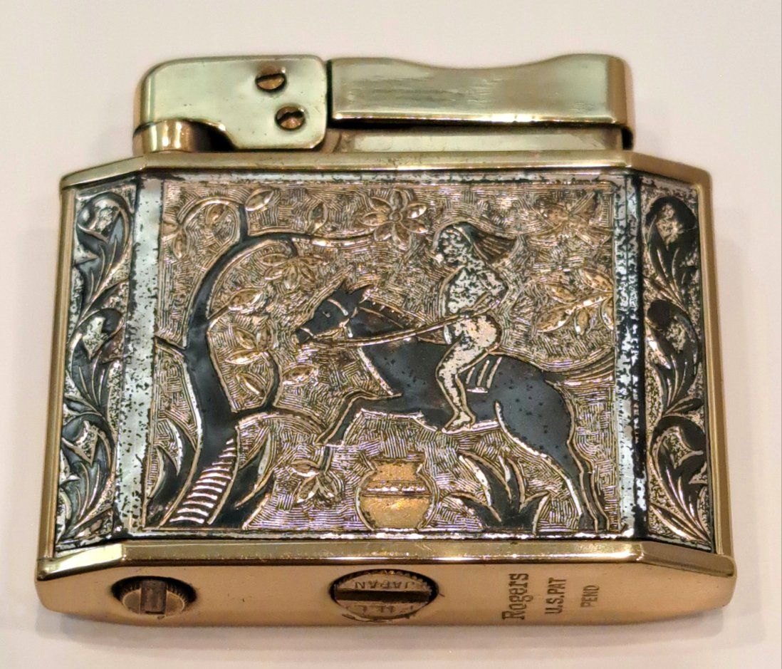 RARE 1959 ROGERS Gold/Silver "Automatic" Lighter